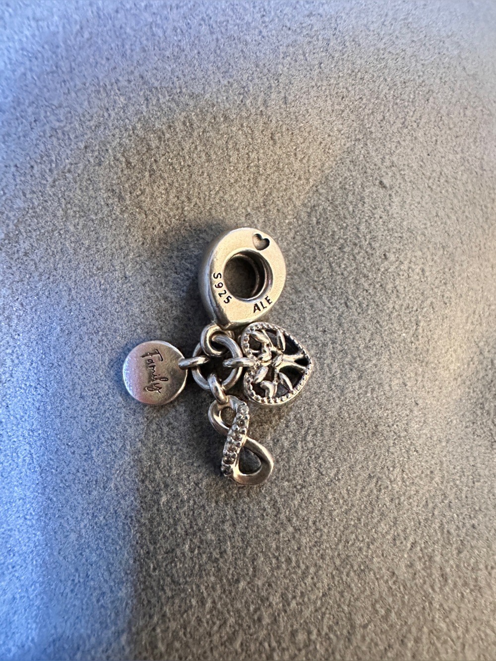Sterling Silver Family & Infinity Charm Dangle